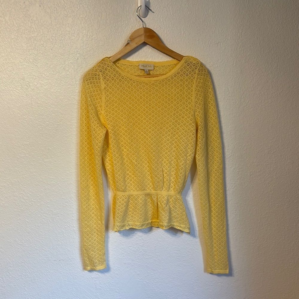 Modcloth Peplum Open Knit Pullover Size Small